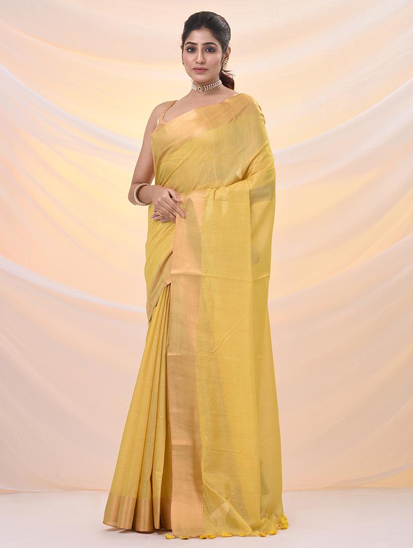 women solid with bordered saree with blouse - 21961514 -  Standard Image - 1