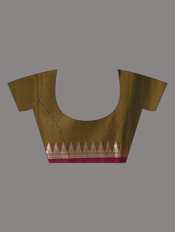 women solid with bordered saree with blouse - 21961520 - Standard Image - 4