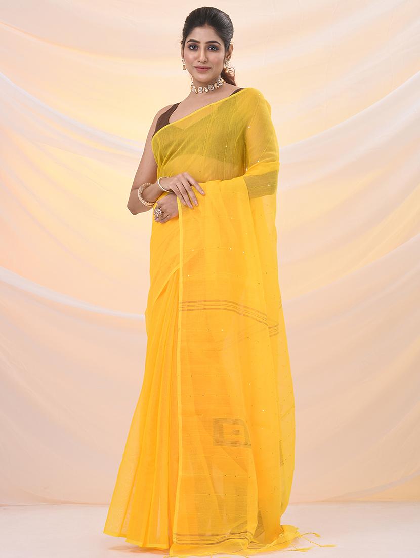 women solid with work embellished saree with blouse - 21961521 - Standard Image - 1