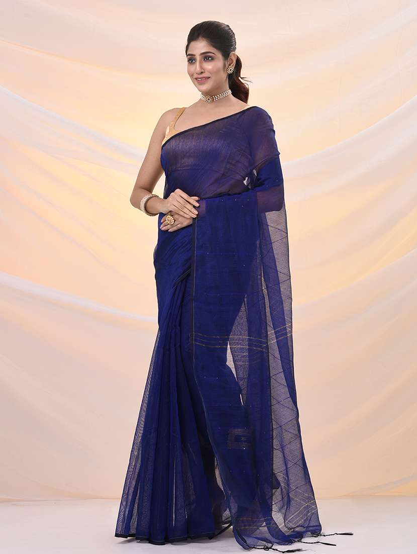 women solid with work embellished saree with blouse - 21961523 -  Standard Image - 1