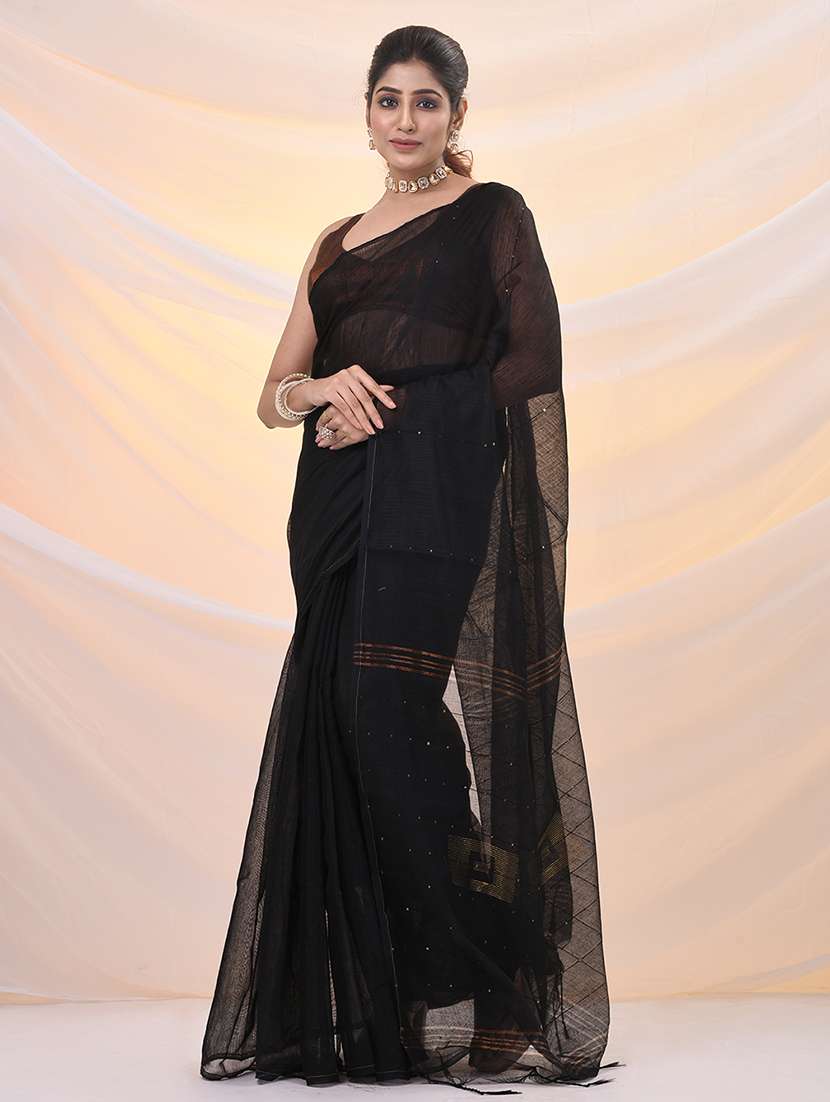women solid with work embellished saree with blouse - 21961525 - Standard Image - 1