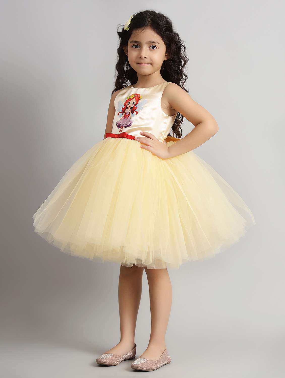 girls printed sleeveless fit & flare dress - 21961550 -  Standard Image - 1