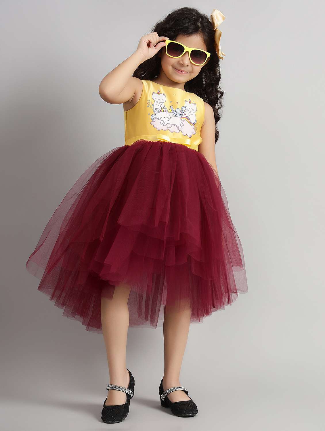 girls printed sleeveless high low dress - 21961554 -  Standard Image - 1