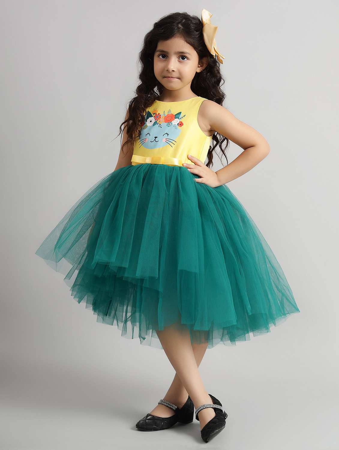 girls printed sleeveless high low dress - 21961556 -  Standard Image - 1