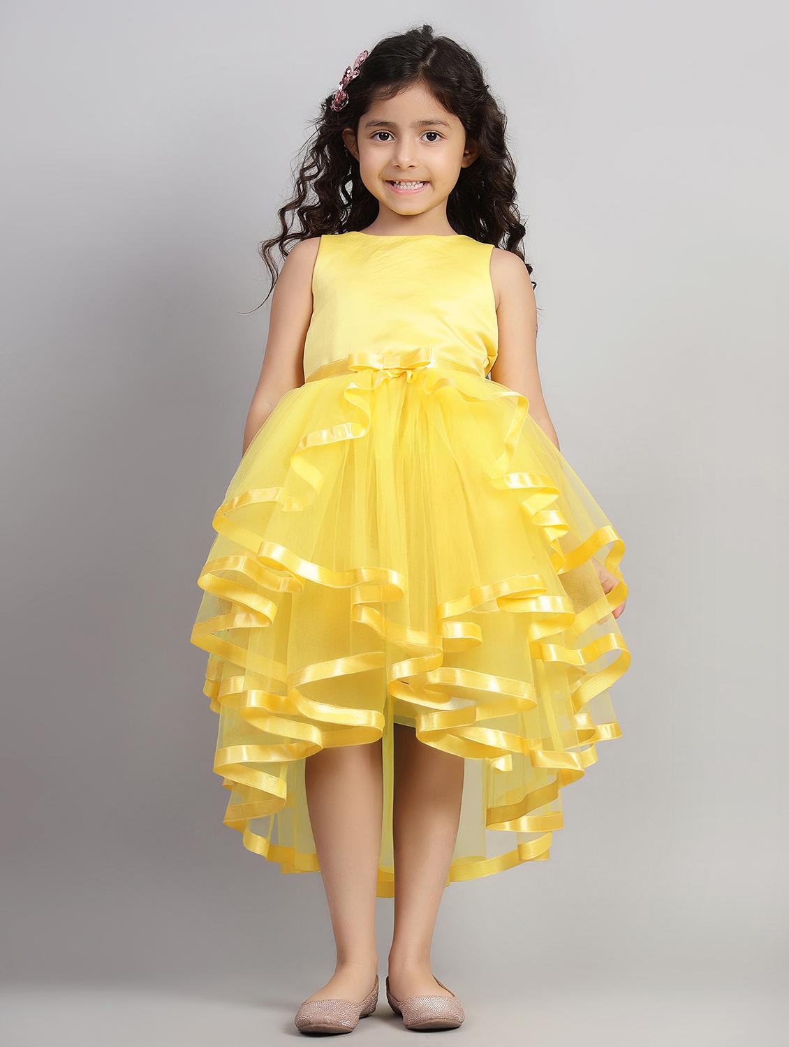 girls solid sleeveless ruffled dress - 21961563 - Standard Image - 1
