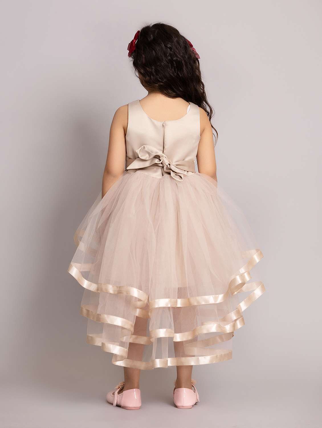 girls solid sleeveless ruffled dress - 21961567 -  Standard Image - 4