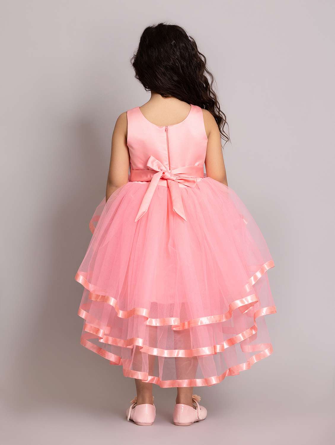 girls solid sleeveless ruffled dress - 21961569 -  Standard Image - 4