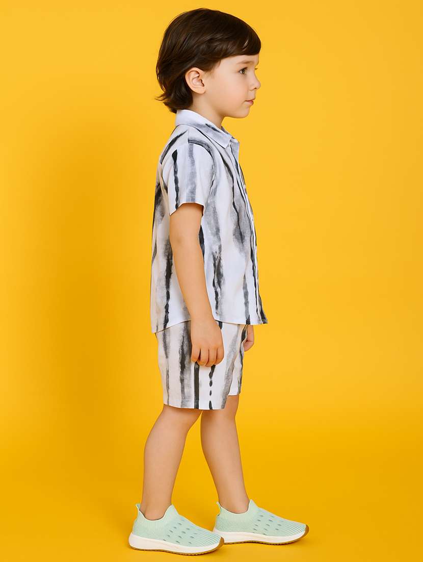 boys printed shirt & shorts co-ord set - 21961607 -  Standard Image - 1