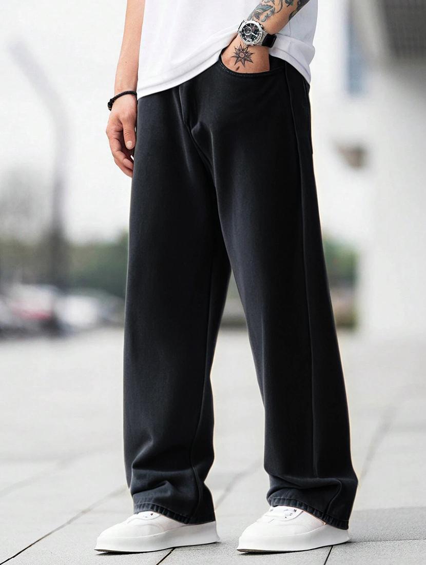 men solid mid rise full length baggy jeans - 21961625 -  Standard Image - 1