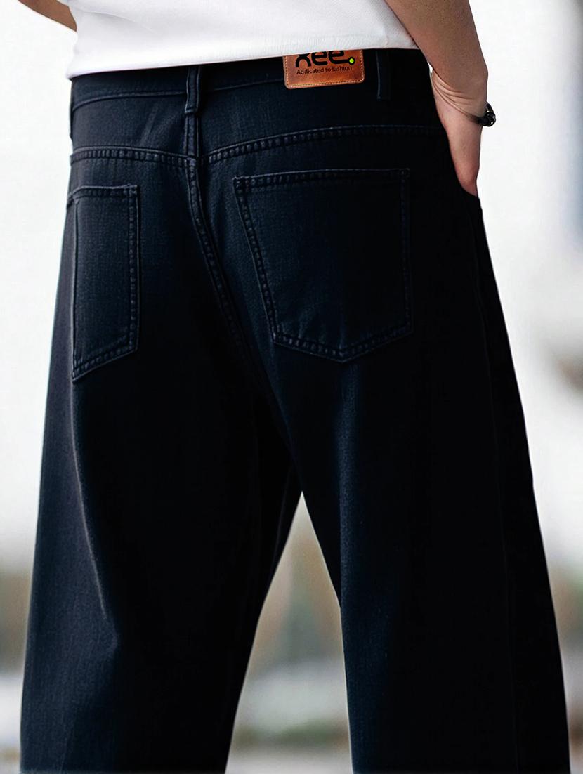 men solid mid rise full length baggy jeans - 21961625 - Standard Image - 6