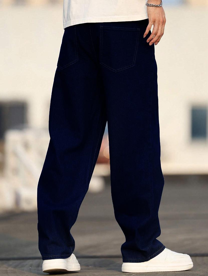 men washed mid rise full length baggy jeans - 21961630 - Standard Image - 6