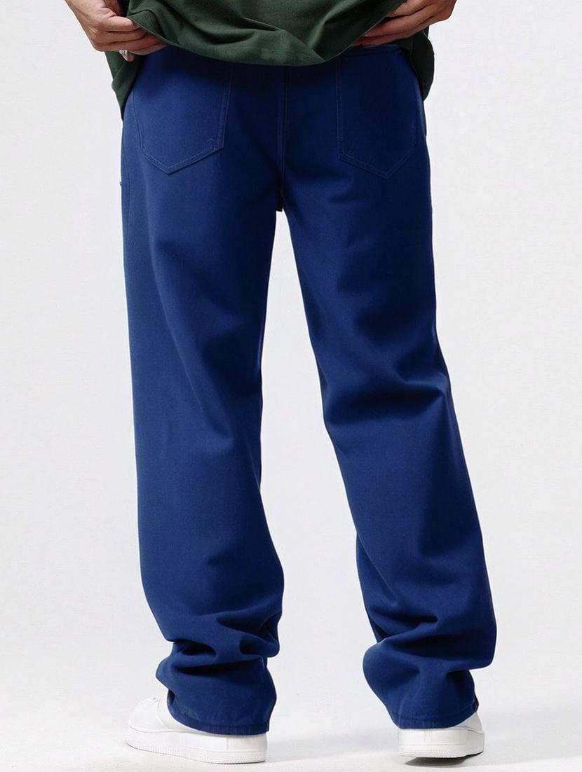 men slash knee mid rise full length baggy jeans - 21961631 - Standard Image - 4