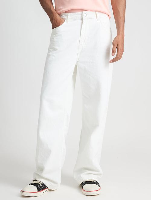 men plain mid rise full length baggy jeans - 21961633 - Standard Image - 0