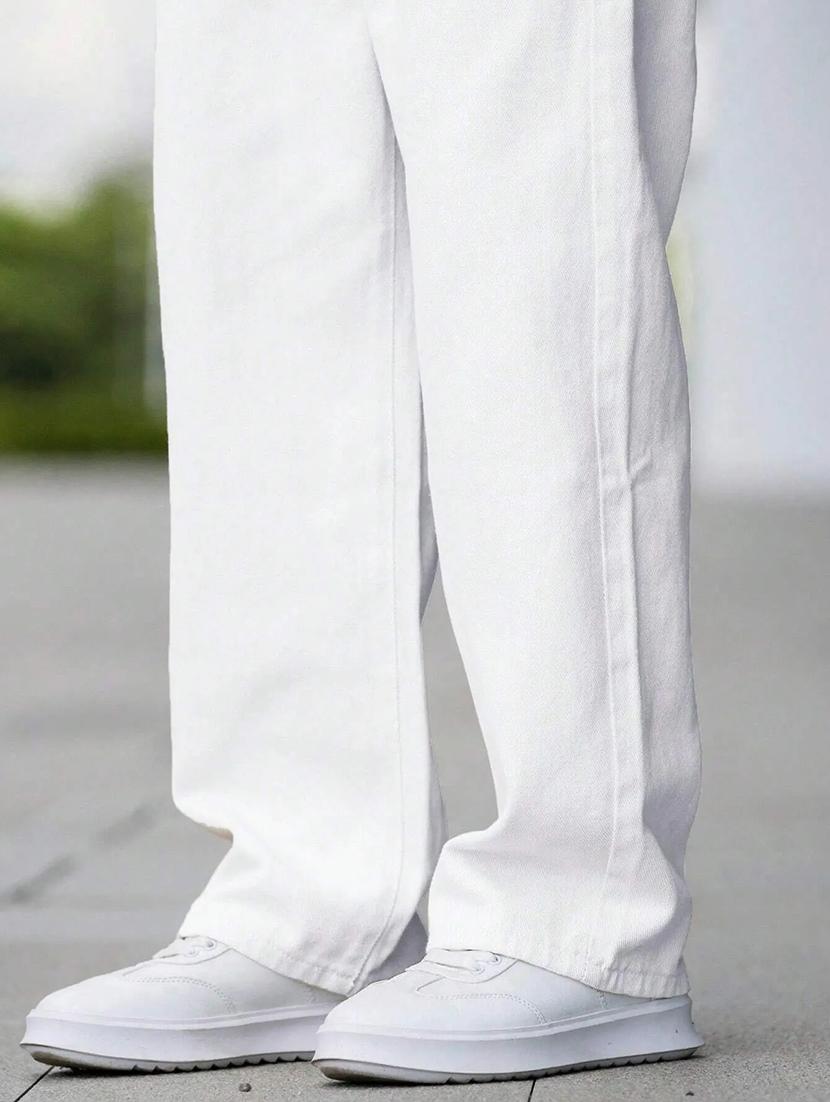 men plain mid rise full length baggy jeans - 21961637 - Standard Image - 4