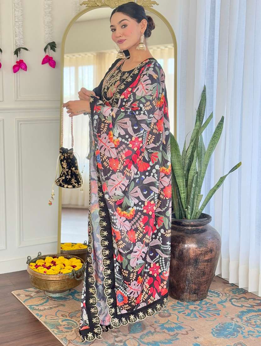 women three quarter sleeve kurta pant with dupatta set - 21961656 -  Standard Image - 1