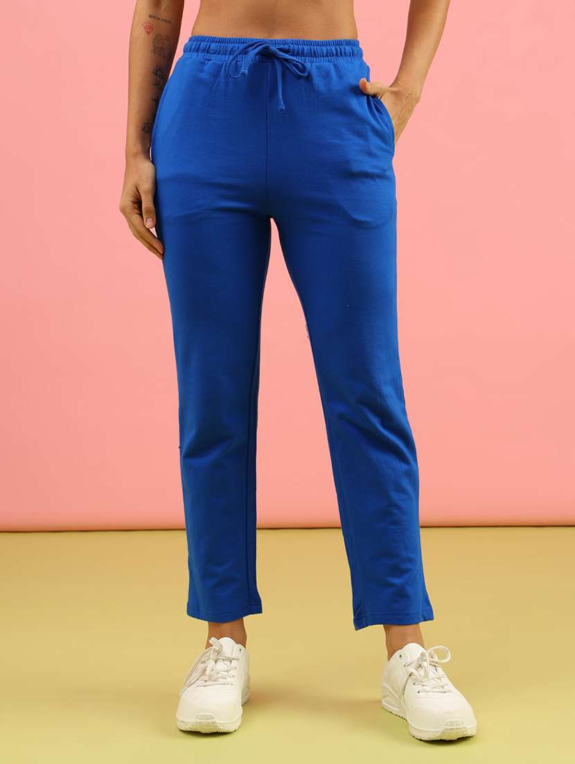 women solid mid rise regular fit track pant - 21961715 -  Standard Image - 1