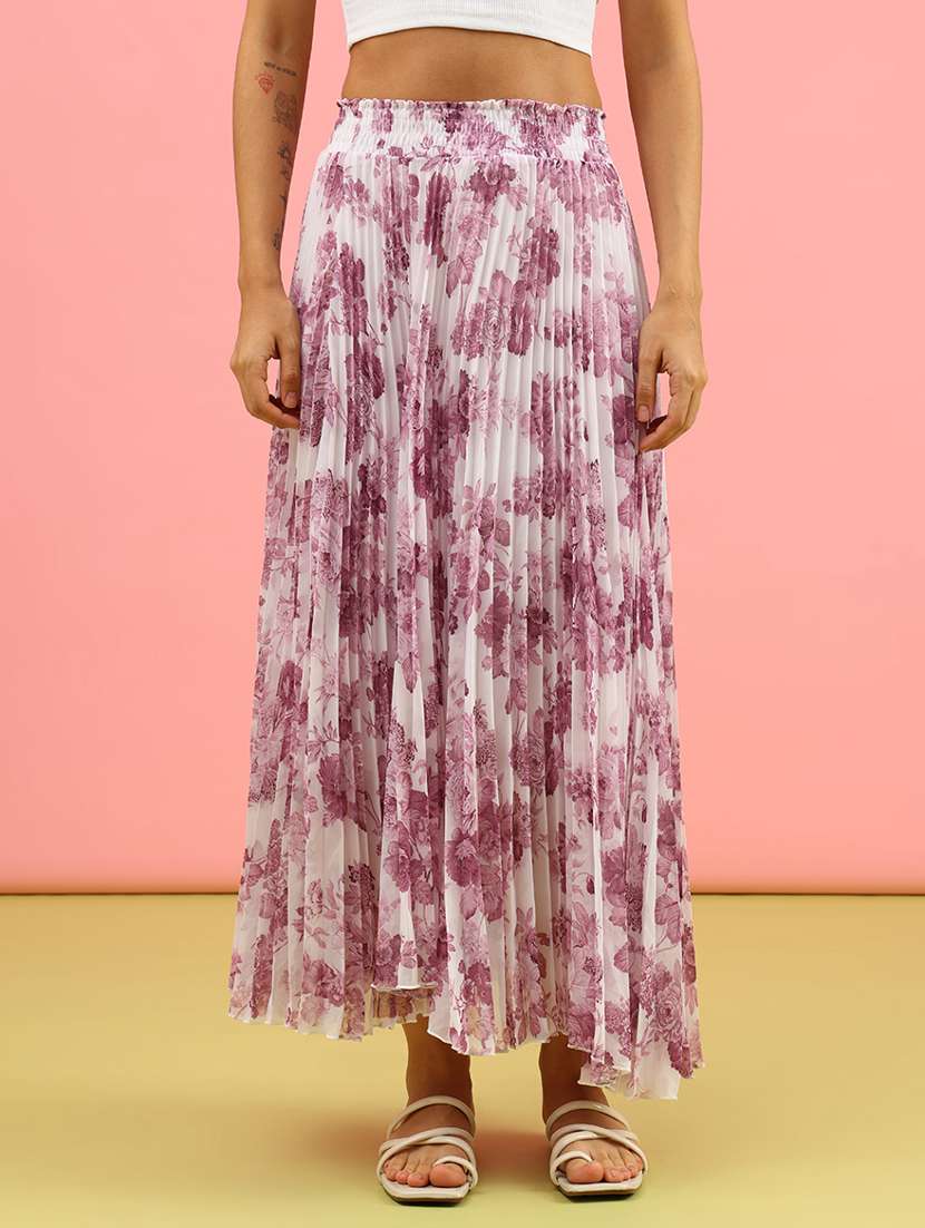 women printed mid rise flared skirt - 21961754 -  Standard Image - 1