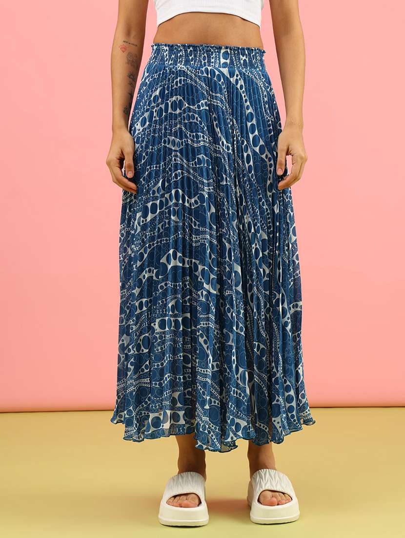 women printed mid rise flared skirt - 21961755 -  Standard Image - 1