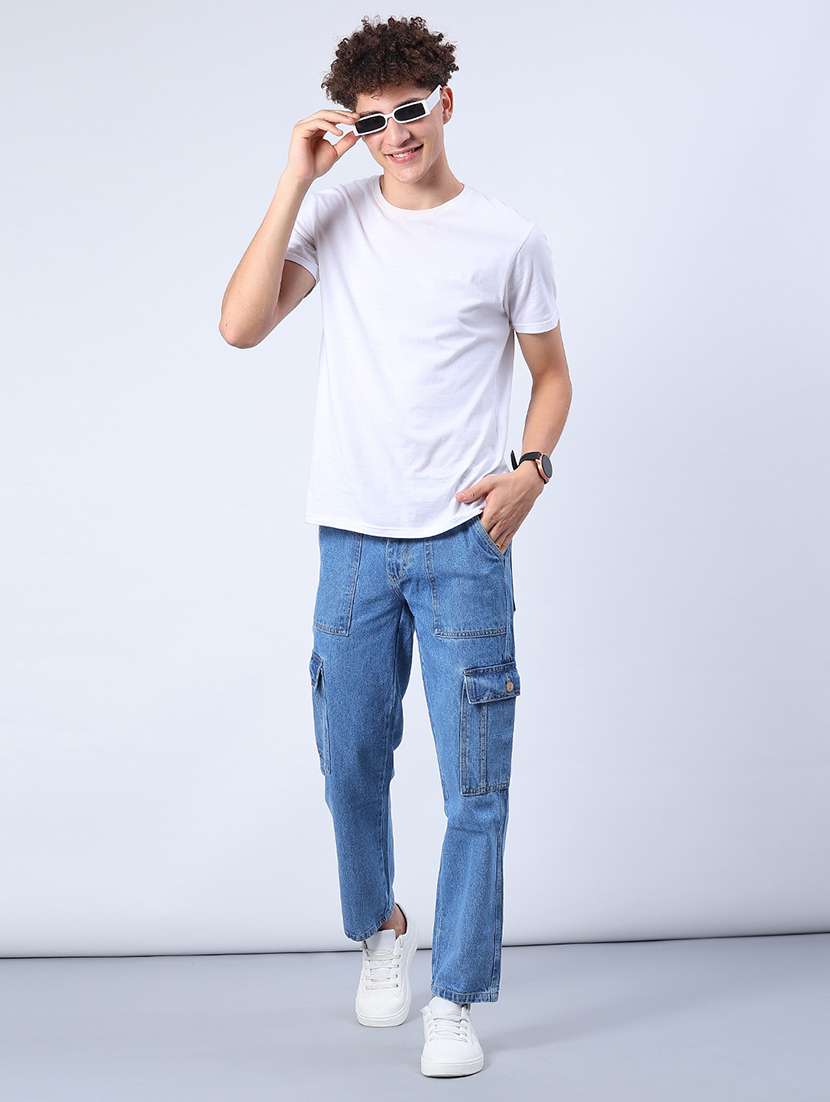 men solid mid rise regular fit cargo - 21961759 -  Standard Image - 4