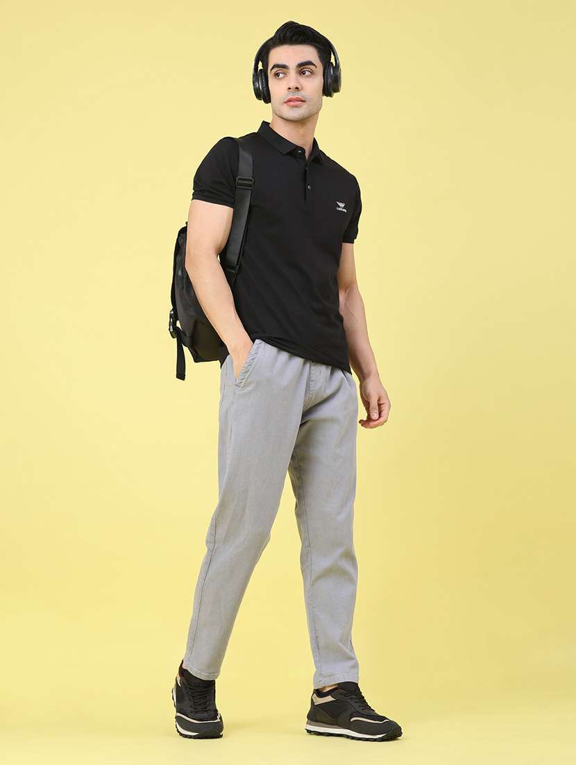 men solid mid rise chinos casual trouser - 21961778 -  Standard Image - 4