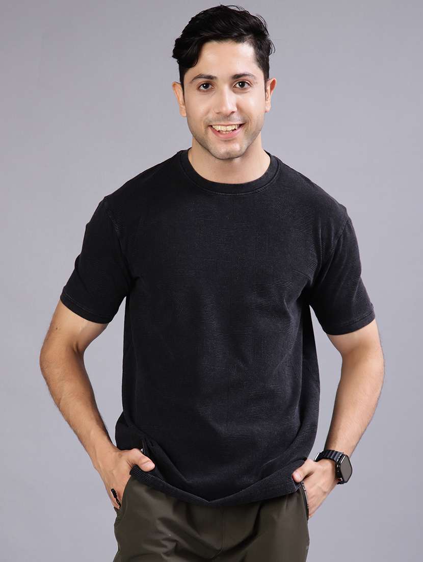 men solid short sleeve regular fit t-shirt