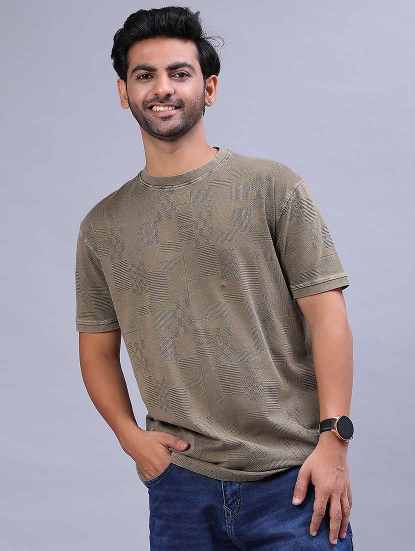 men self design short sleeve regular fit t-shirt - 21961805 -  Standard Image - 1