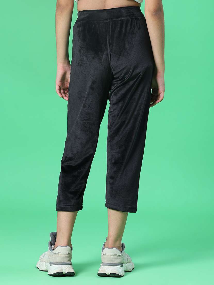 girls solid mid rise winterwear trouser - 21961836 -  Standard Image - 1