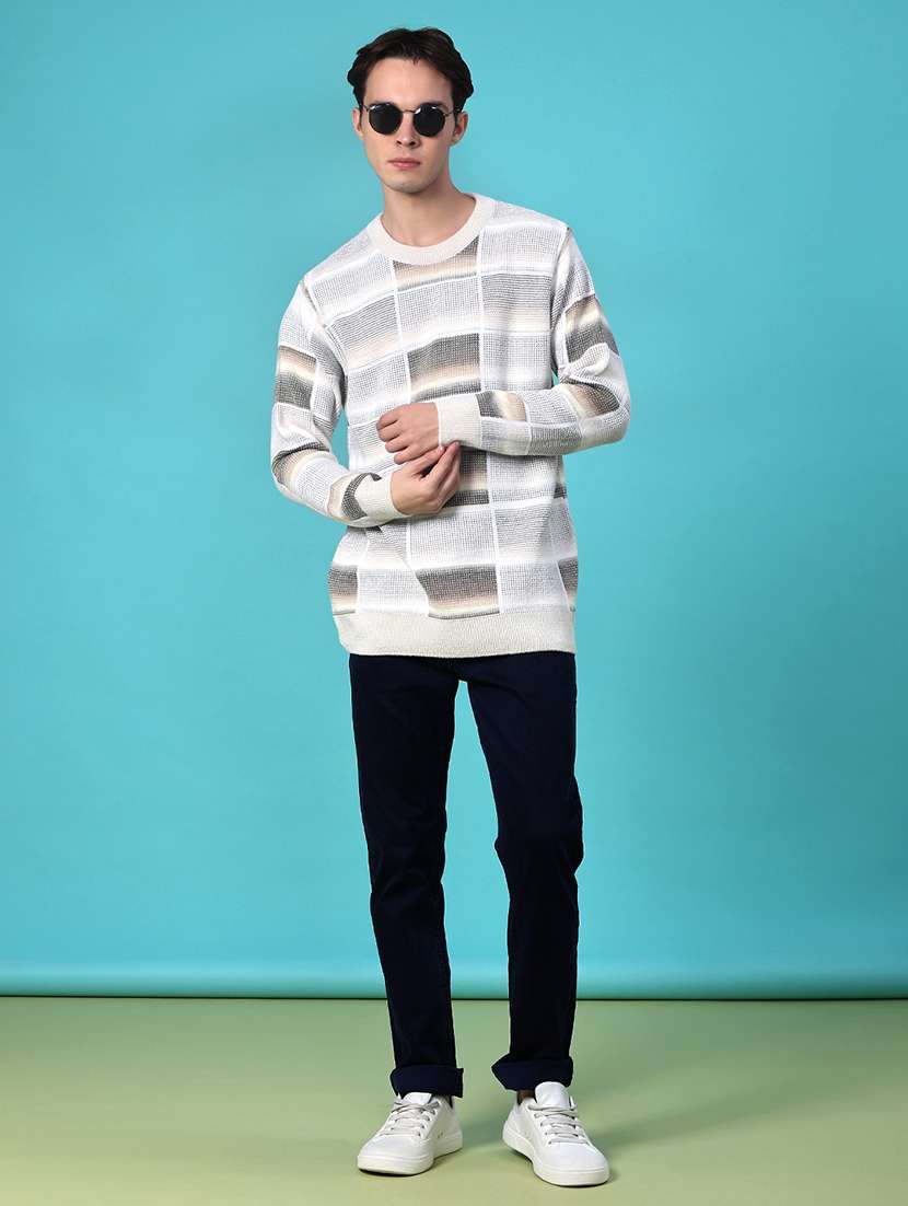 men self design long sleeve regular fit pullover - 21961838 - Standard Image - 4