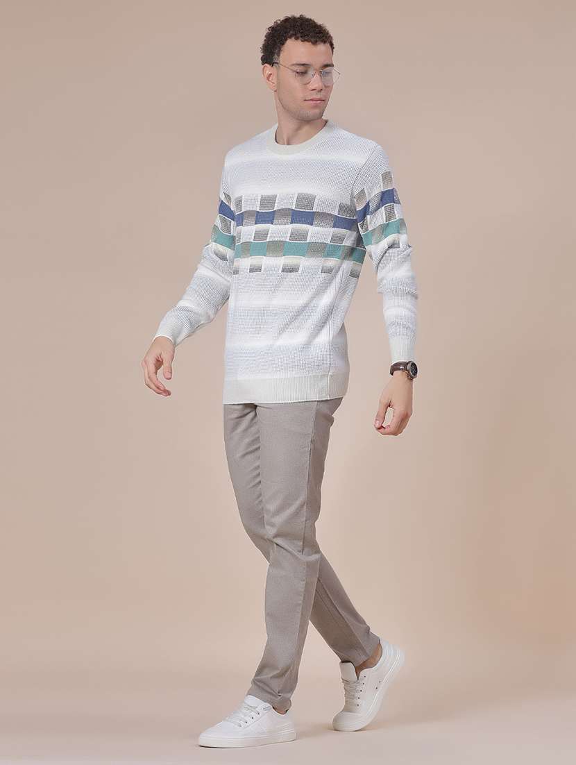 men geometric long sleeve regular fit pullover - 21961839 -  Standard Image - 4