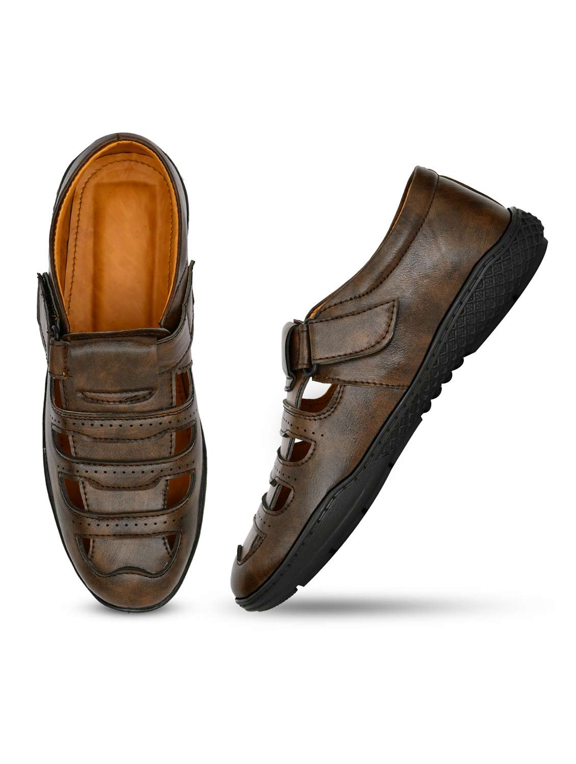 men brown fisherman sandal - 21961892 - Standard Image - 4