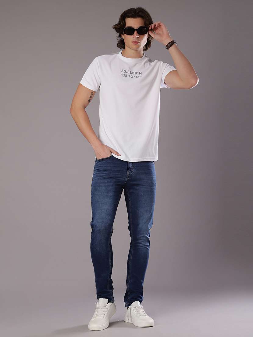 men front & back print round neck slim fit t-shirt - 21961949 -  Standard Image - 4