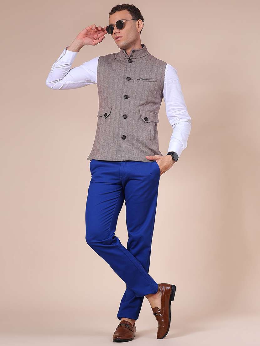Men Self Design Sleeveless Regular Fit Nehru Jacket - 21961957 -  Standard Image - 4