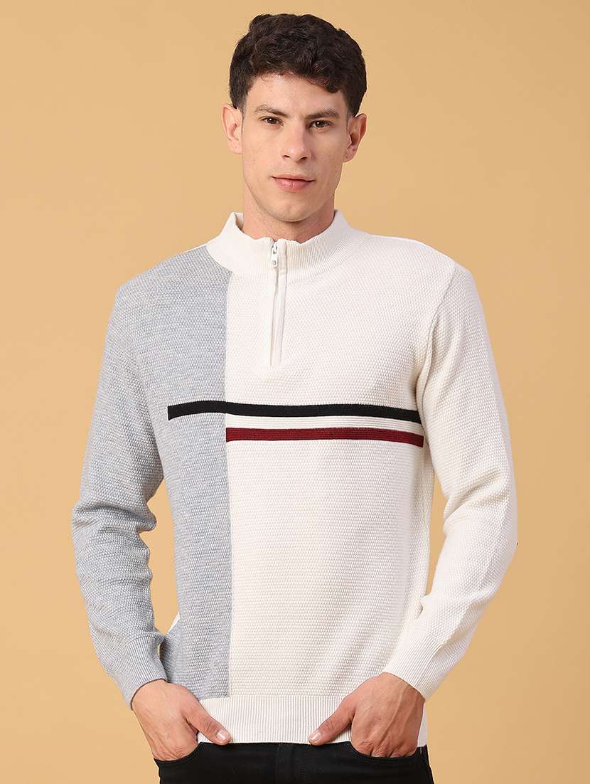 men color blocked long sleeve pullover - 21961966 -  Standard Image - 1