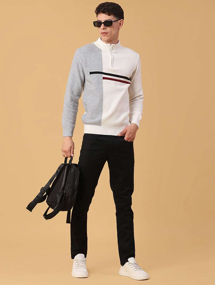 men color blocked long sleeve pullover - 21961966 -  Standard Image - 4