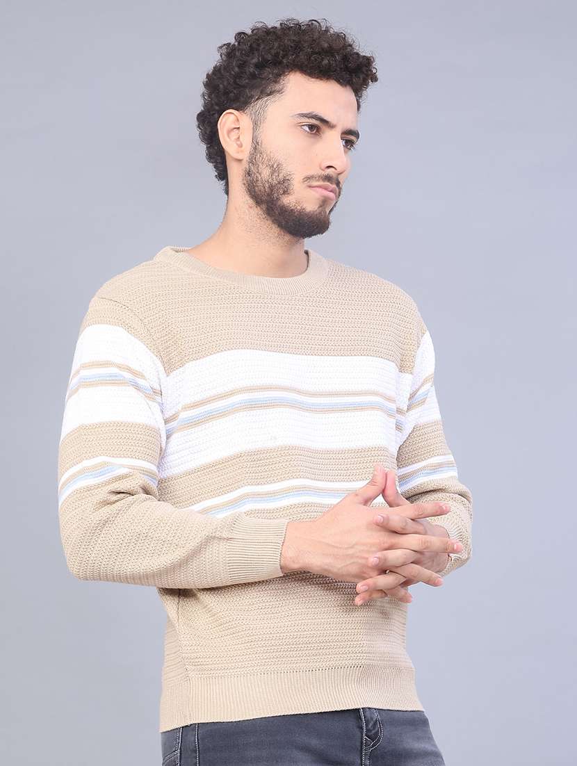 men striped long sleeve regular fit pullover  - 21961969 -  Standard Image - 1