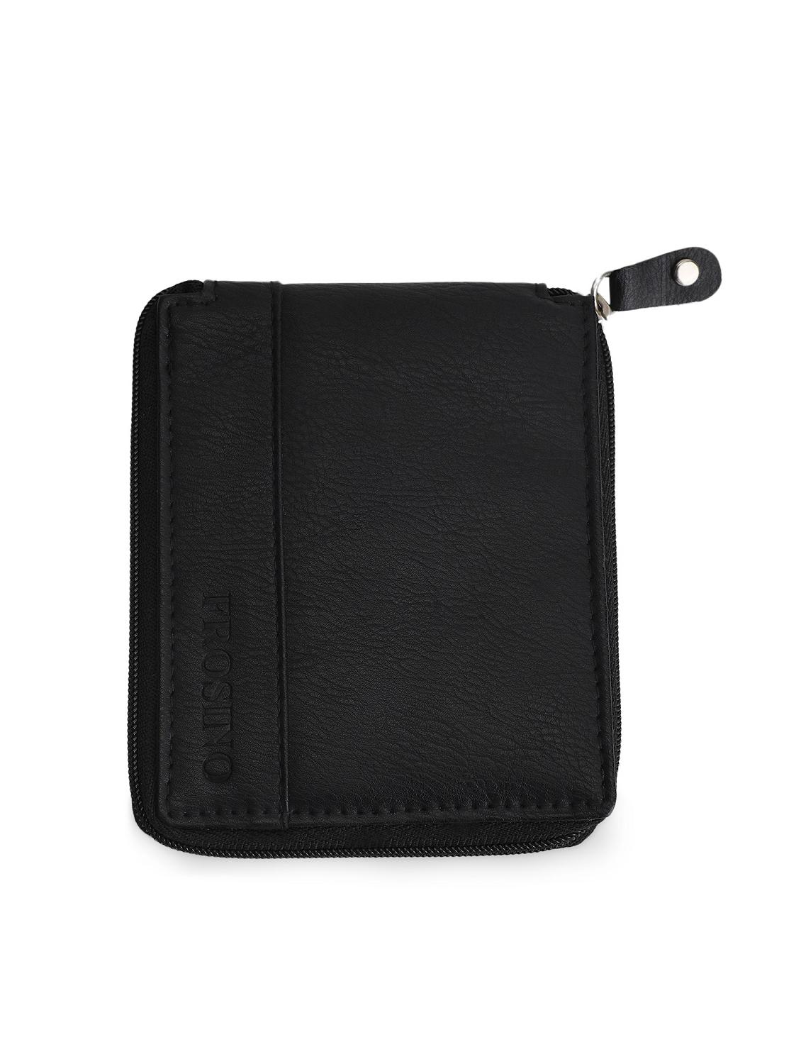 black solid leatherette wallet - 21962006 - Standard Image - 1