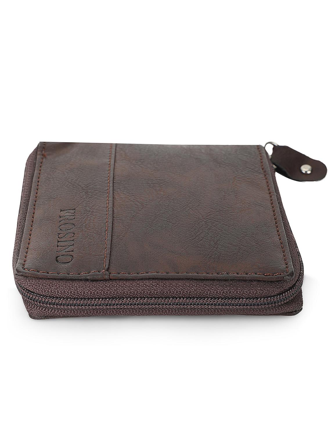 brown solid leatherette wallet - 21962007 - Standard Image - 1