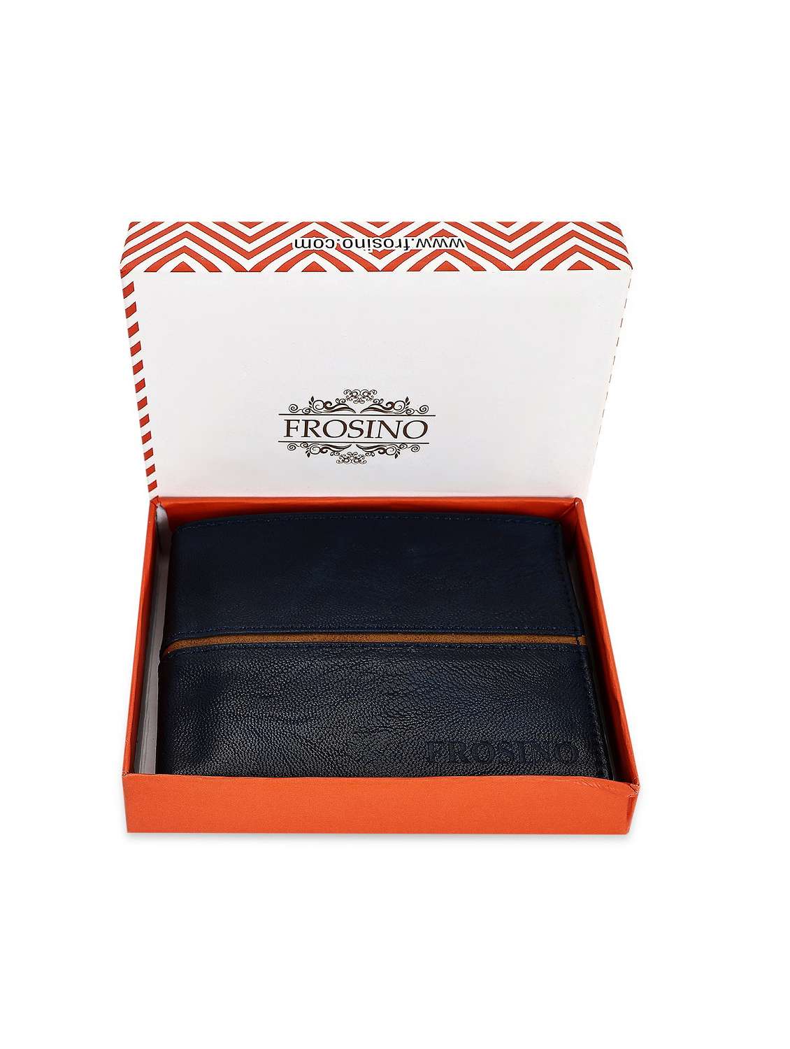 men blue striped leatherette wallet