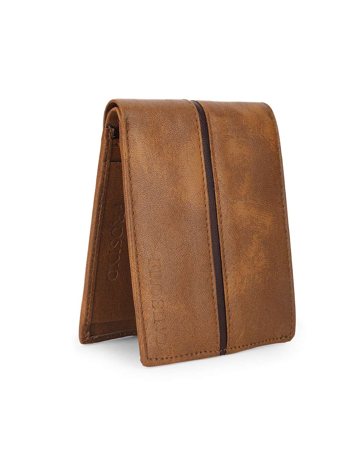 men tan striped leatherette wallet - 21962015 -  Standard Image - 1