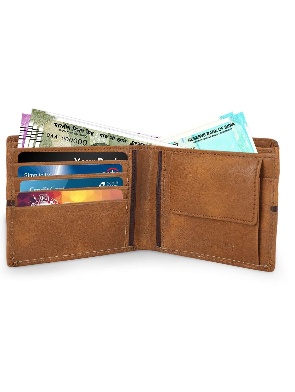 men tan striped leatherette wallet - 21962015 -  Standard Image - 4