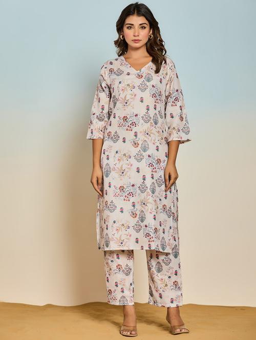 women three quarter sleeve straight kurta - 21962021 - Standard Image - 0