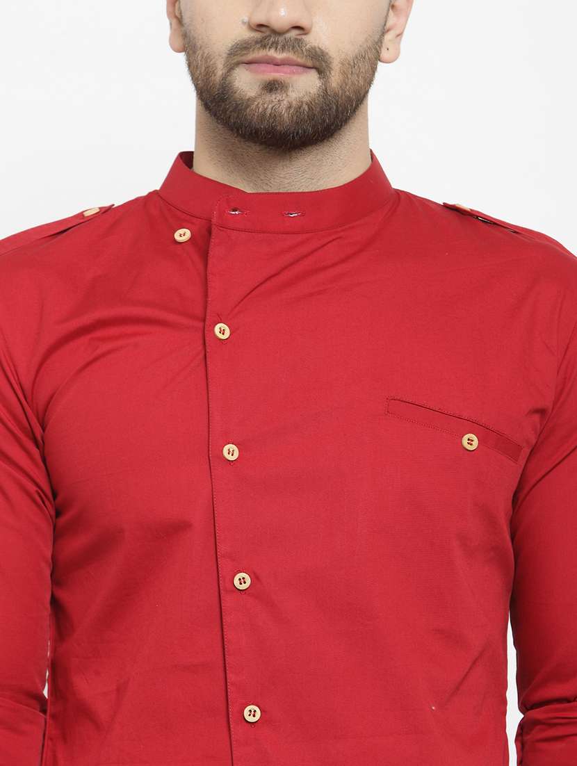 men solid mandarin neck short kurta - 21962069 - Standard Image - 6