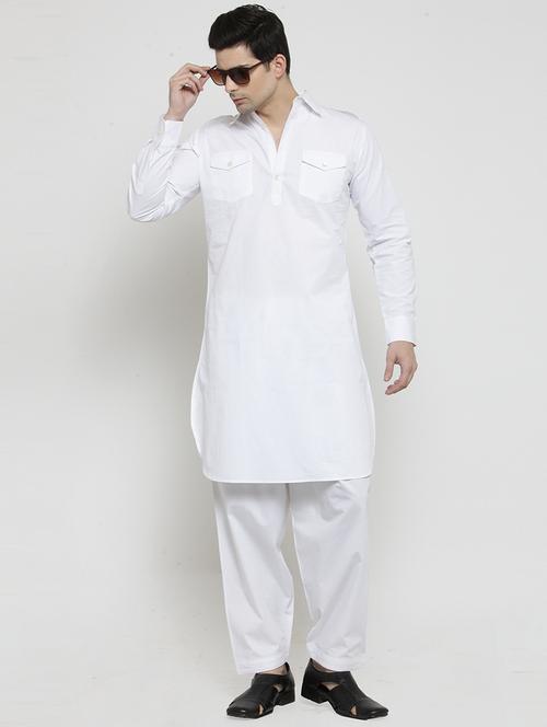 men solid long sleeve pathani kurta - 21962073 - Standard Image - 0