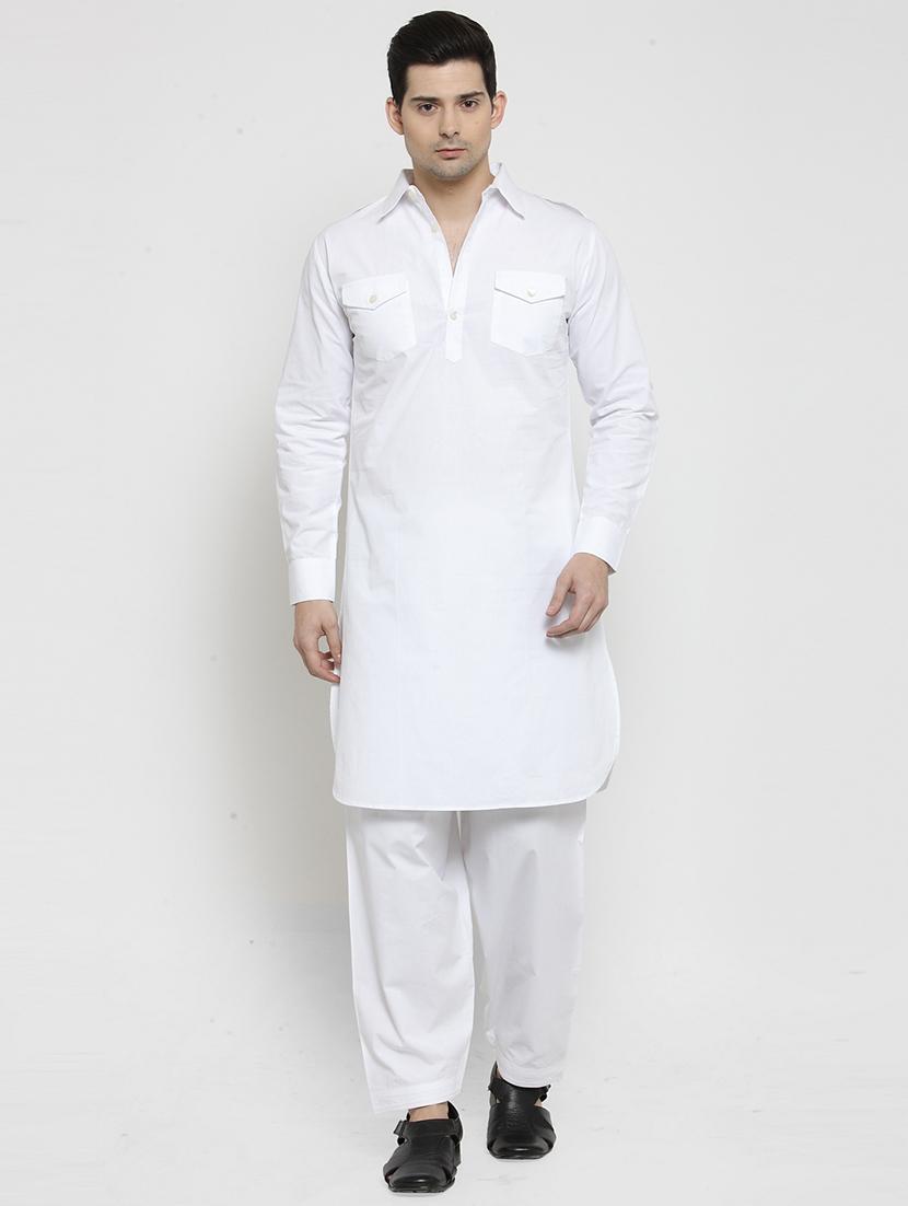 men solid long sleeve pathani kurta - 21962073 -  Standard Image - 1