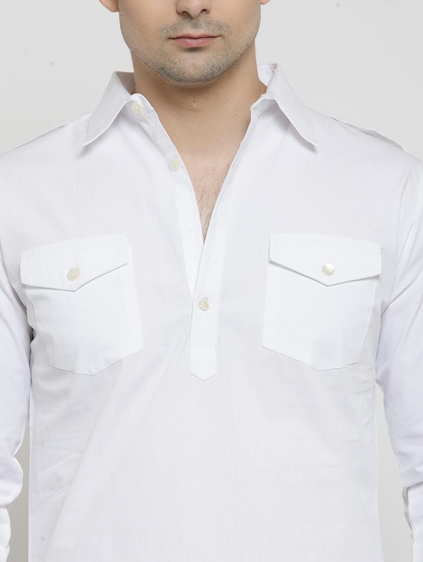 men solid long sleeve pathani kurta - 21962073 - Standard Image - 4