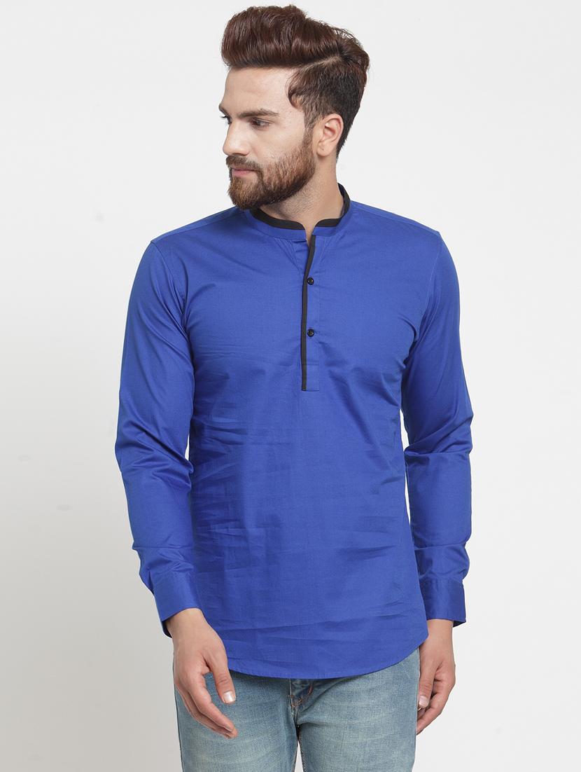 men solid mandarin neck short kurta - 21962078 -  Zoom Image - 0