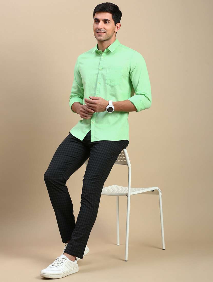 men solid long sleeve regular fit casual shirt - 21962105 -  Standard Image - 4