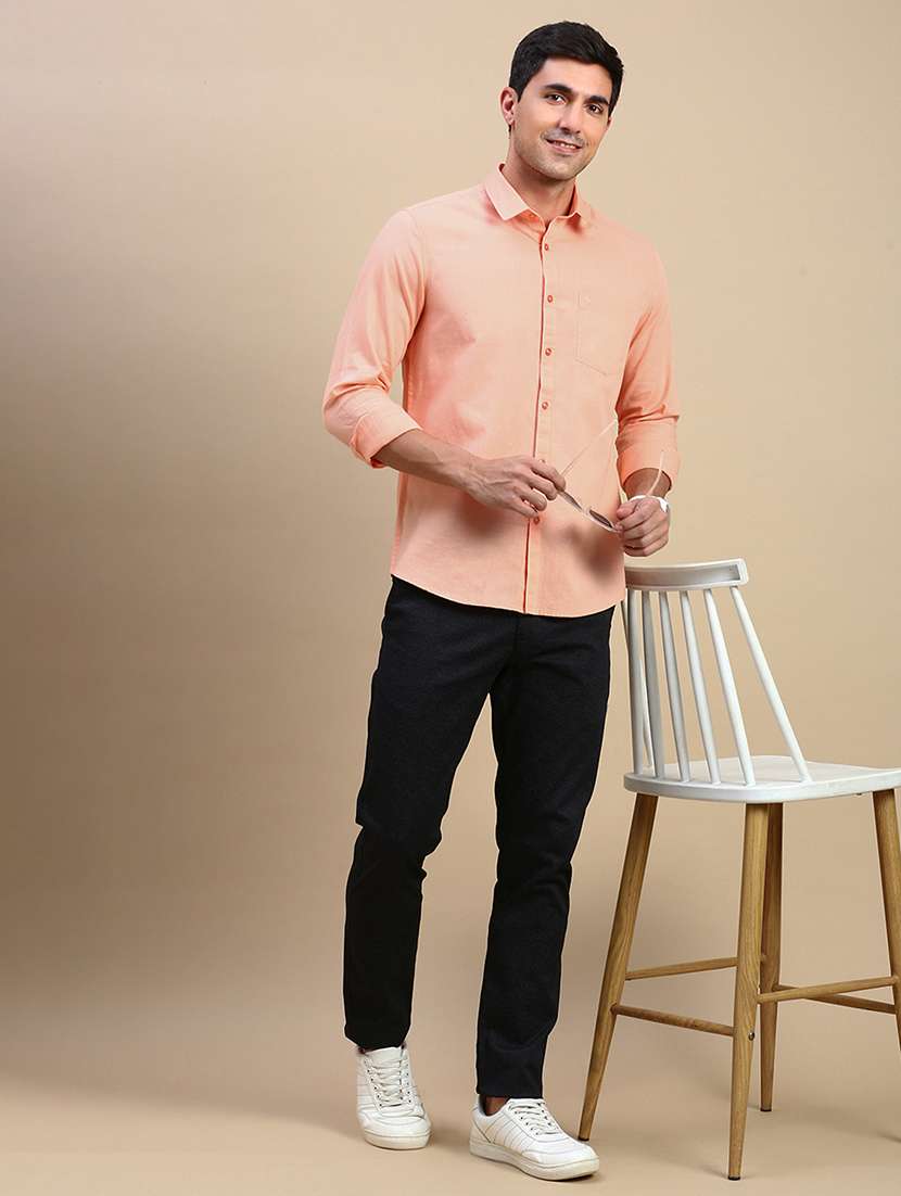 men solid long sleeve regular fit casual shirt - 21962107 -  Standard Image - 4