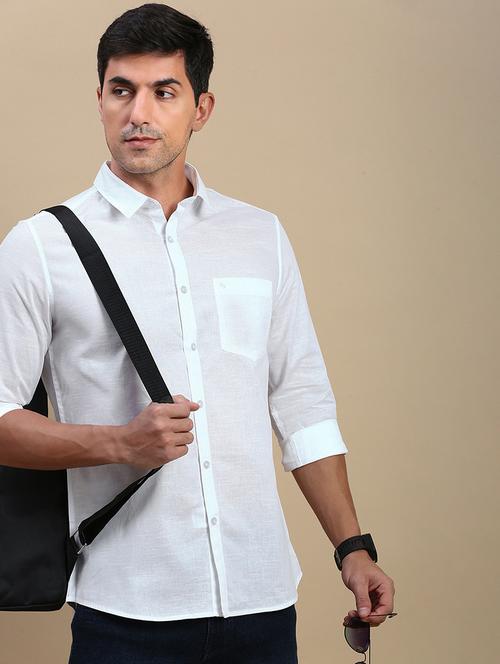 men solid long sleeve regular fit casual shirt - 21962111 - Standard Image - 0