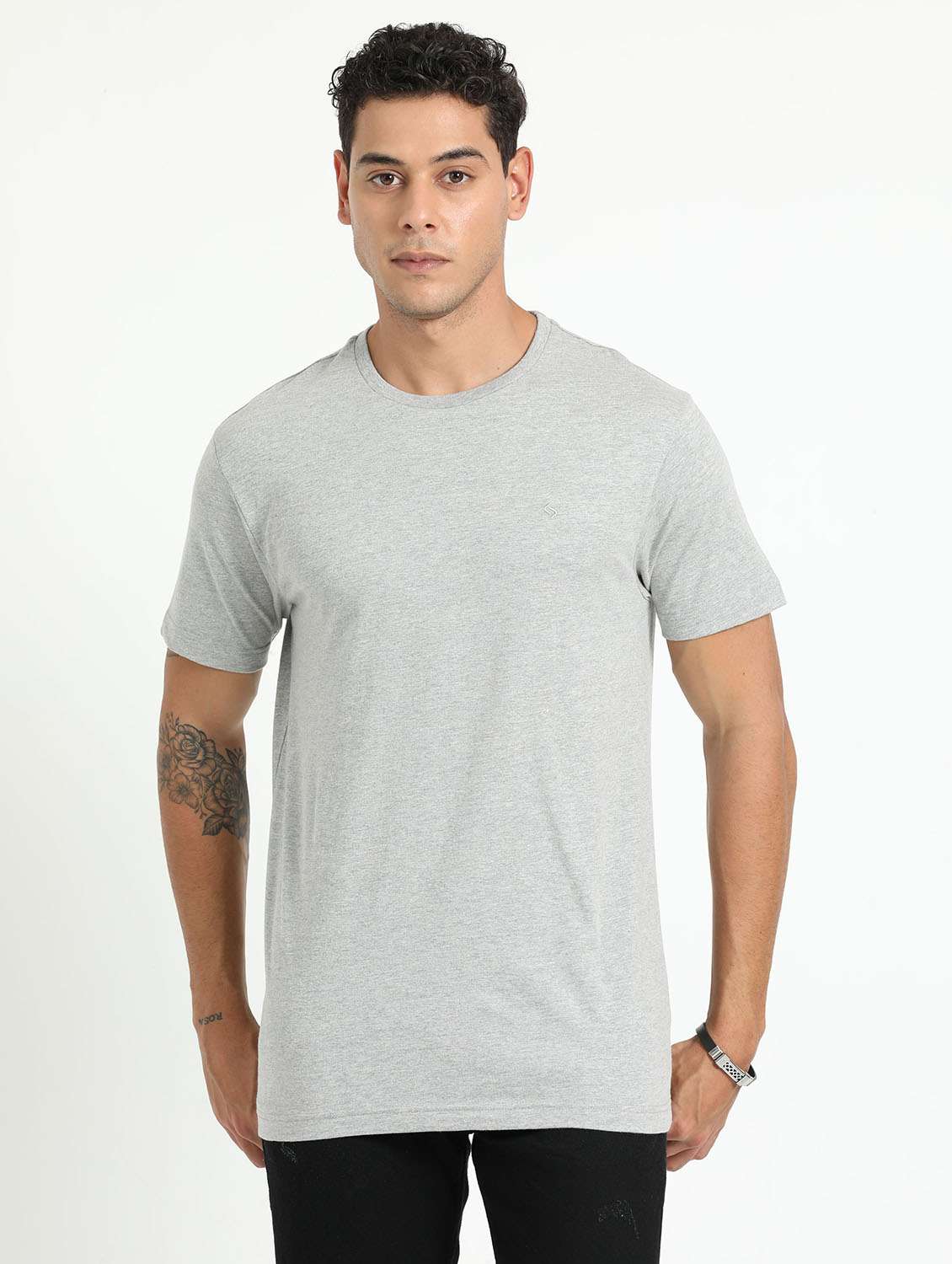 men solid short sleeve slim fit t-shirt